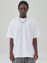 Men's Cotton Oversized Short Sleeves Plain T Shirt Comfortable Loose Casual Top
