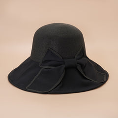 Thin Strap Bow Big Brim Sun Hat for Spring and Summer Outings