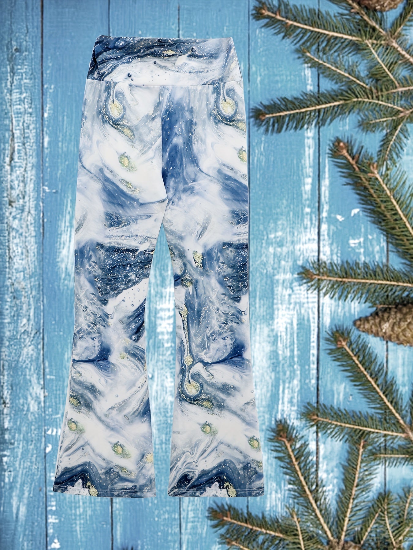 Printed Starry Sky Quick Dry Flare Leggings Women's Activewear
