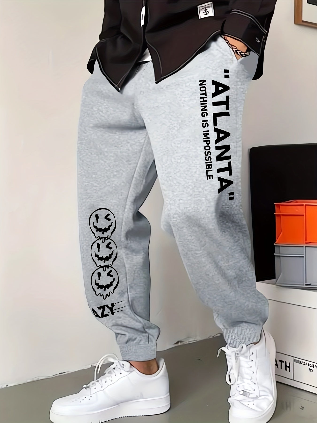 Men's Drawstring Sweatpants Loose Fit Casual Joggers