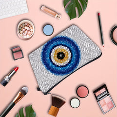 Evil Eye Pattern Makeup Bag Portable Zipper Cosmetic Pouch Gift For Women