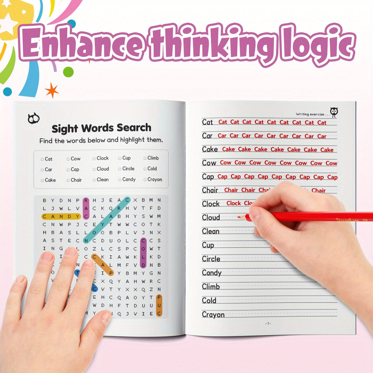 Interactive Word Puzzle Book for Kids Ages 6-12 Boost Vocabulary & Focus Skills