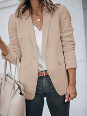 Solid Long Sleeve Office Blazer