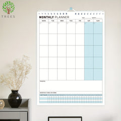 Trees Wall Calendar Planner Undated Spiral Note Pad For Home Office School