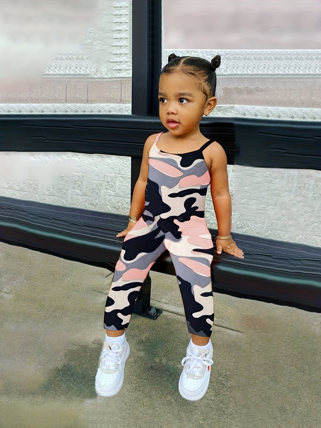 Toddler Girls Camouflage Sports Romper Jumpsuit