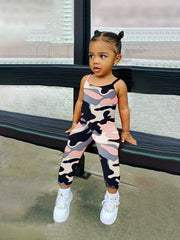 Toddler Girls Camouflage Sports Romper Jumpsuit