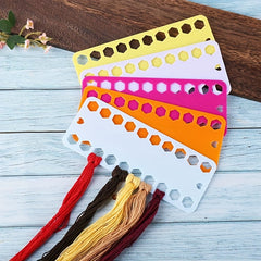 5pcs Plastic Spools Thread Winder Board Cards for Cross Stitch Storage