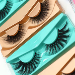 4 Pairs Eyelashes 2 Brushes Complete Lashes 17mm Fluffy Wispy False Eyelashes