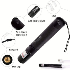 Green Laser Pointer USB High Powerful Red Dot 10000m Batteries Embedded