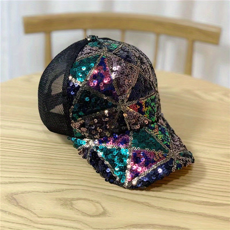 Sequins Sparkling Baseball Cap Adjustable Sunscreen Dad Hat