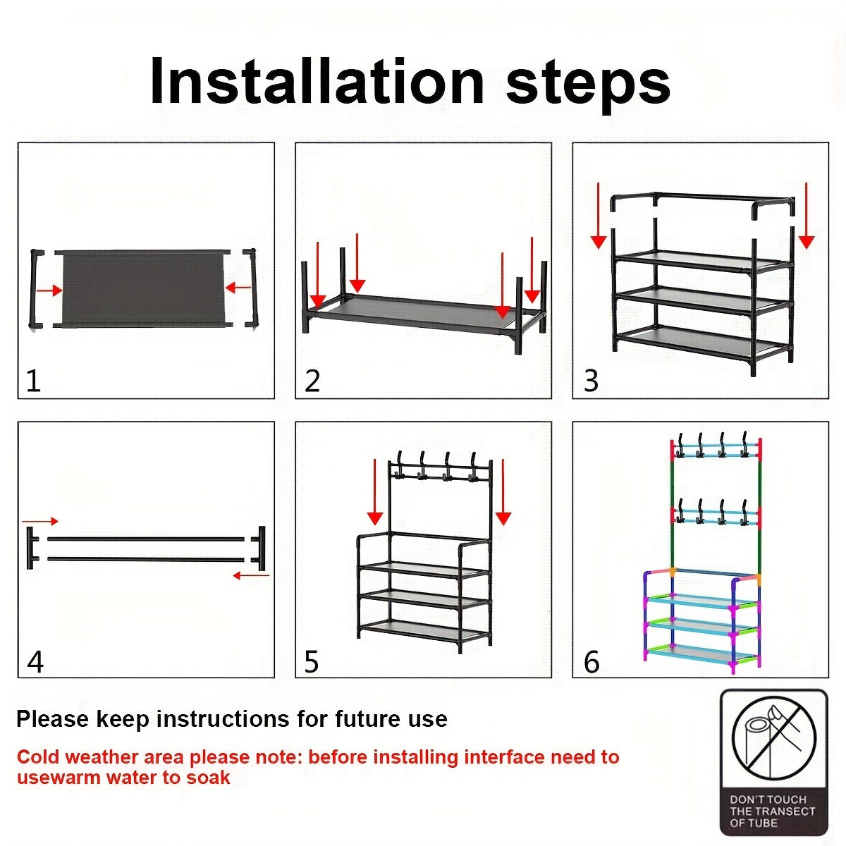 Coat Rack Shoe Storage Shelf Hanging Stand Hats Coats Drying Balcony Clothes