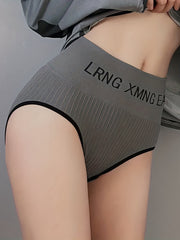 4pcs Letter Print Sports Briefs Stretchy Intimates Panties Women's Lingerie