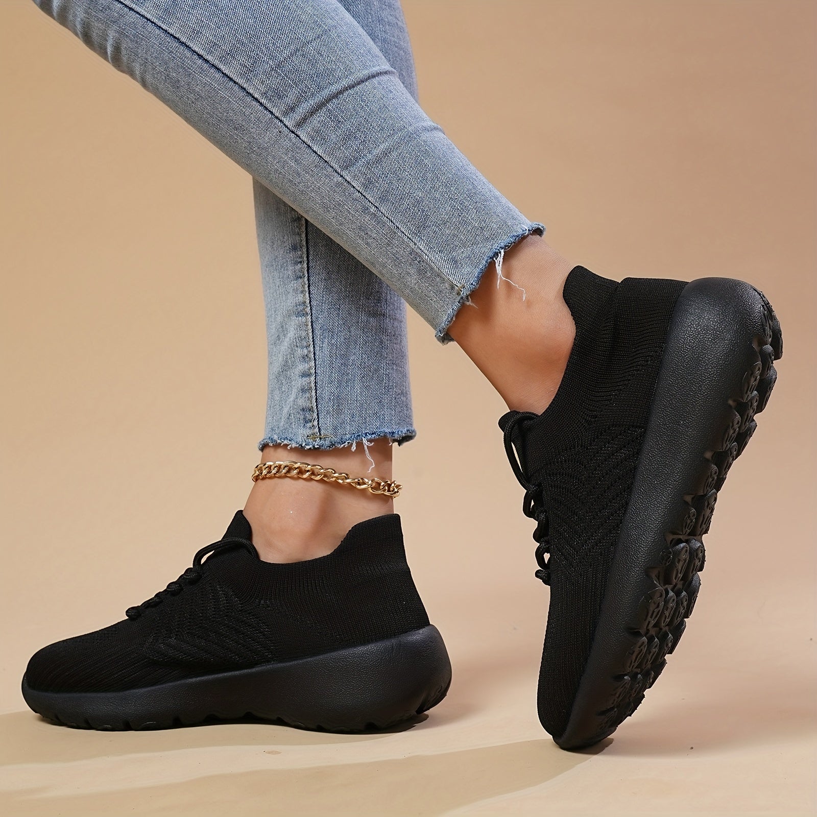 Breathable Lightweight Woven Shoes Non Slip Running Sneakers