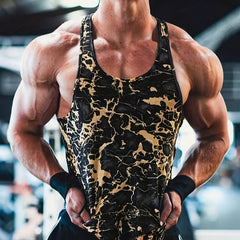 Men's Stretch Tank Top Crew Neck Sleeveless Shirt