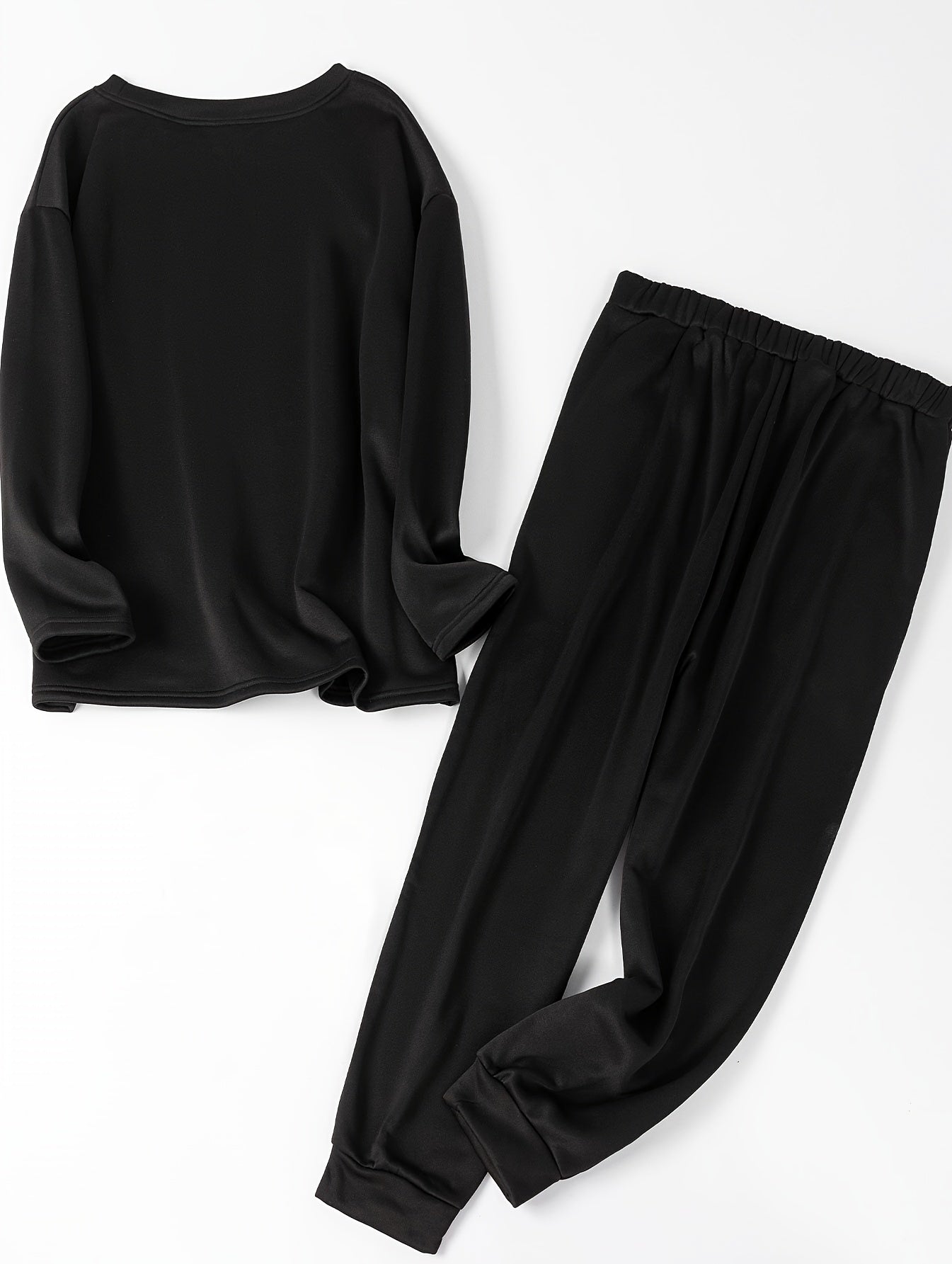 Rugby & Pumpkin Print Fleece Top & Joggers Pajama Set