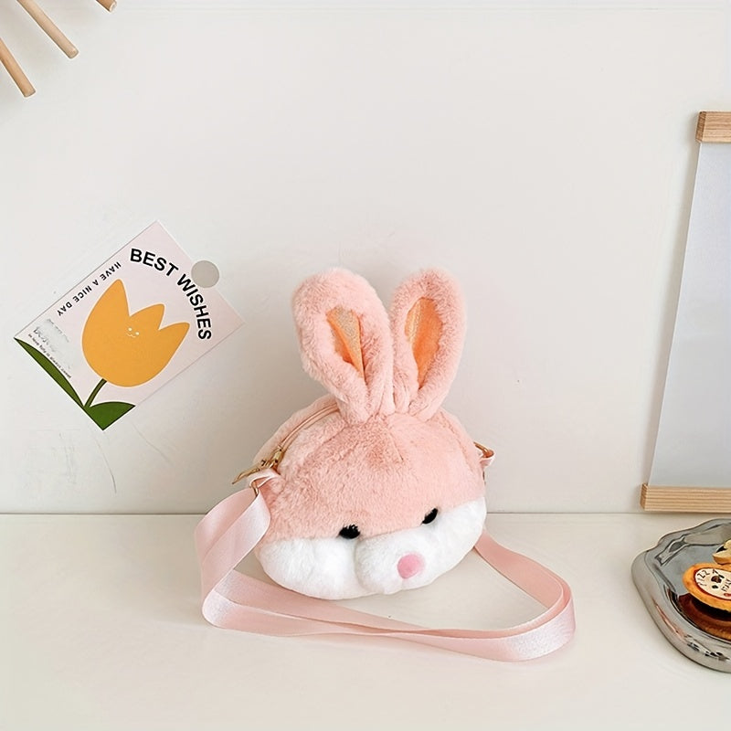 Rabbit Shoulder Bag For Girls Plush Crossbody Coin Purse Wallet