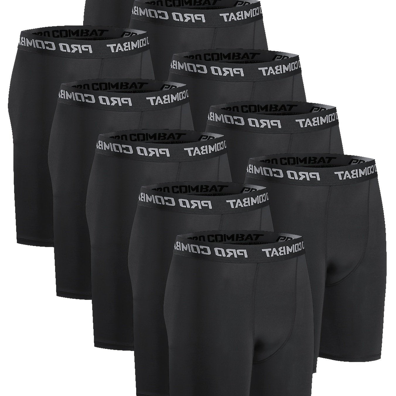 Men's 10pc Stretch Boxer Briefs Quick Dry Shorts for Fitness Running