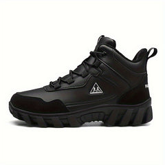 Faux Leather Snow Boots Round Toe High Top Thermal Snow Shoes