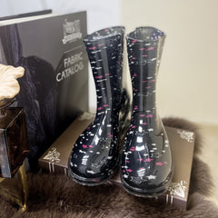Women's Star Pattern Waterproof Medium Tube Rain Boots