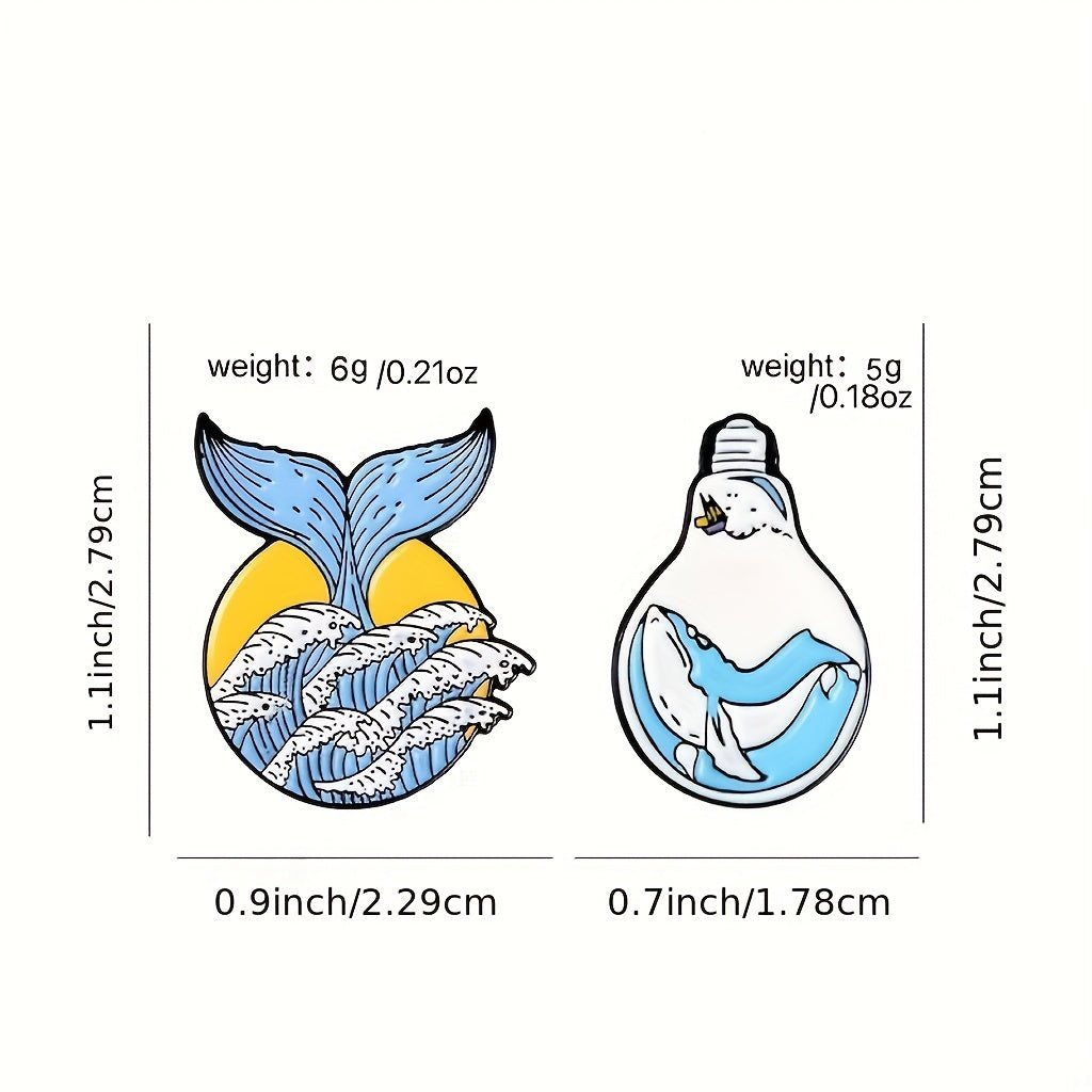 Whale Light Bulb Alloy Brooch Collar Backpack Accessory