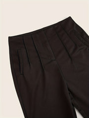 Solid Ruched Pants Casual Cropped Versatile Pants