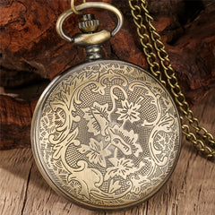 Bronze Skull Pocket Watch Vintage Quartz Movement Halloween Gift