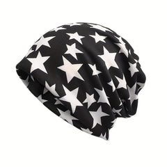 Pentagram Print Couple Beanie Elastic Skull Cap Chemo Hats