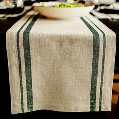 Linen Table Runner French Stripe 33x182 cm