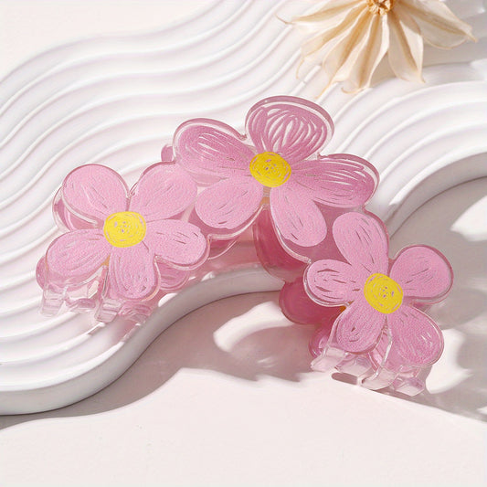 Graffiti Flower Hair Claw Clip Non-slip Ponytail Holder