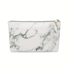 Marble Pattern Cosmetic Bag Travel Portable Water Resistant Zipper Pouch