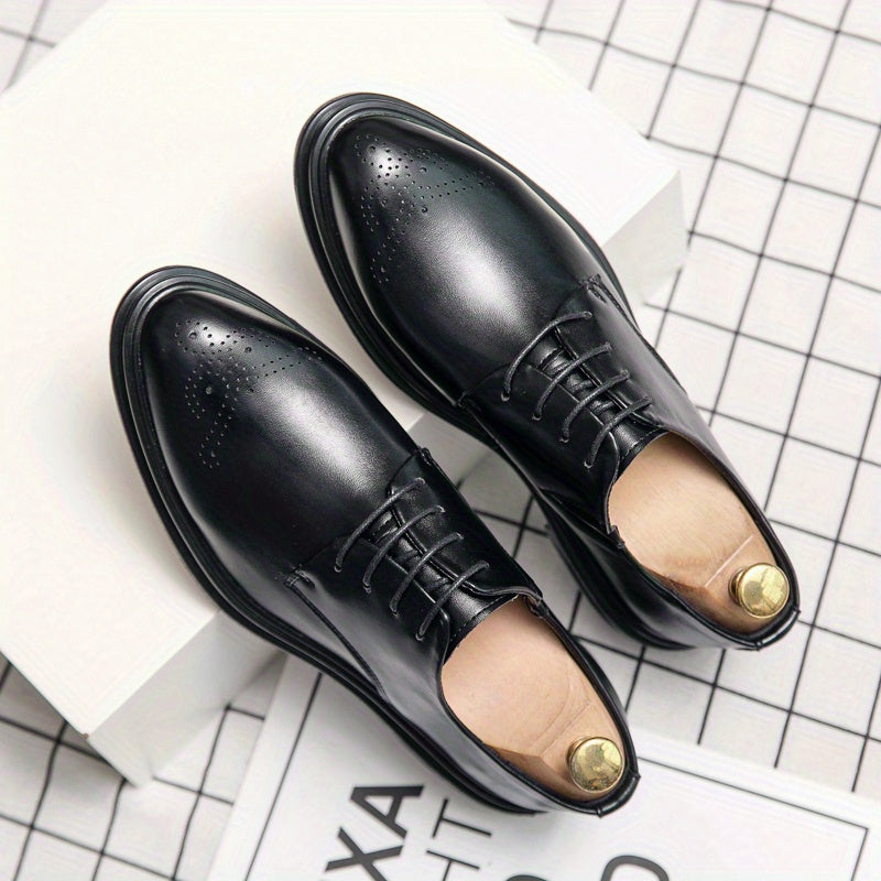 Men's Brogue Derby Shoes Lace up Front Outdoor Dress Shoes for Men