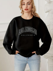 LA Letter Print Sweatshirt Crew Neck for Women