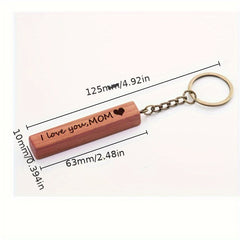 Rosewood Wooden Keychain Keyring Retro Pendant Mother's Gift