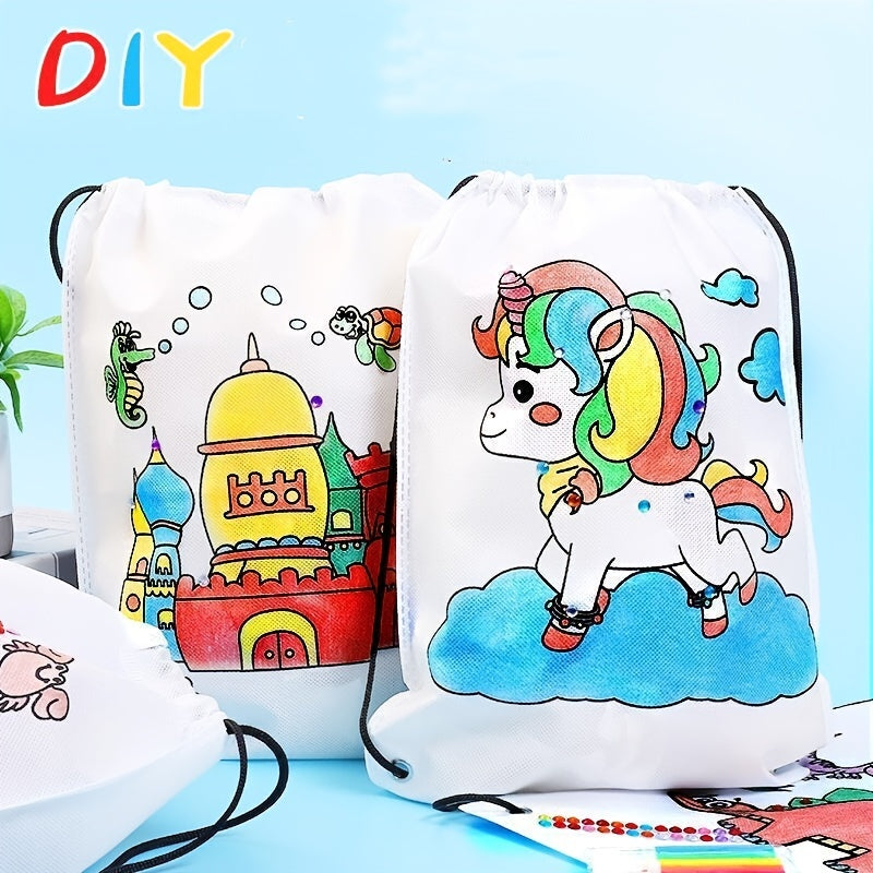 Graffiti Non-woven Backpack DIY Kids Environmental Bag