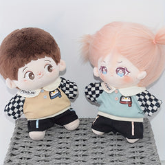 Cartoon Doll Clothes Set Top & Shorts Printed Sportswear 2 Colors for Dolls