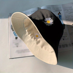 Small Daisy Double Sided Fisherman Hat Sun Visor Chrysanthemum Spring Summer