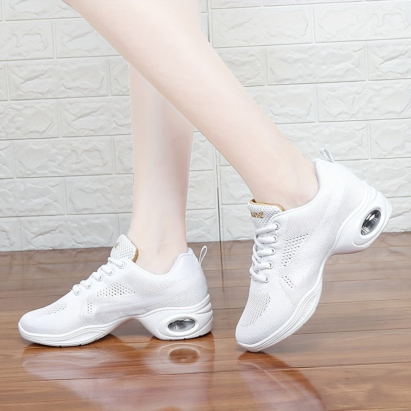 Solid Thick Sole Heightened Dance Shoes With Air Cushion
