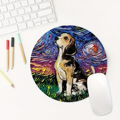 Puppy Round Mouse Pad Non-slip Rubber Base Small Size