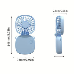 Square Folding Fan Portable Fan Handheld USB Rechargeable Fan