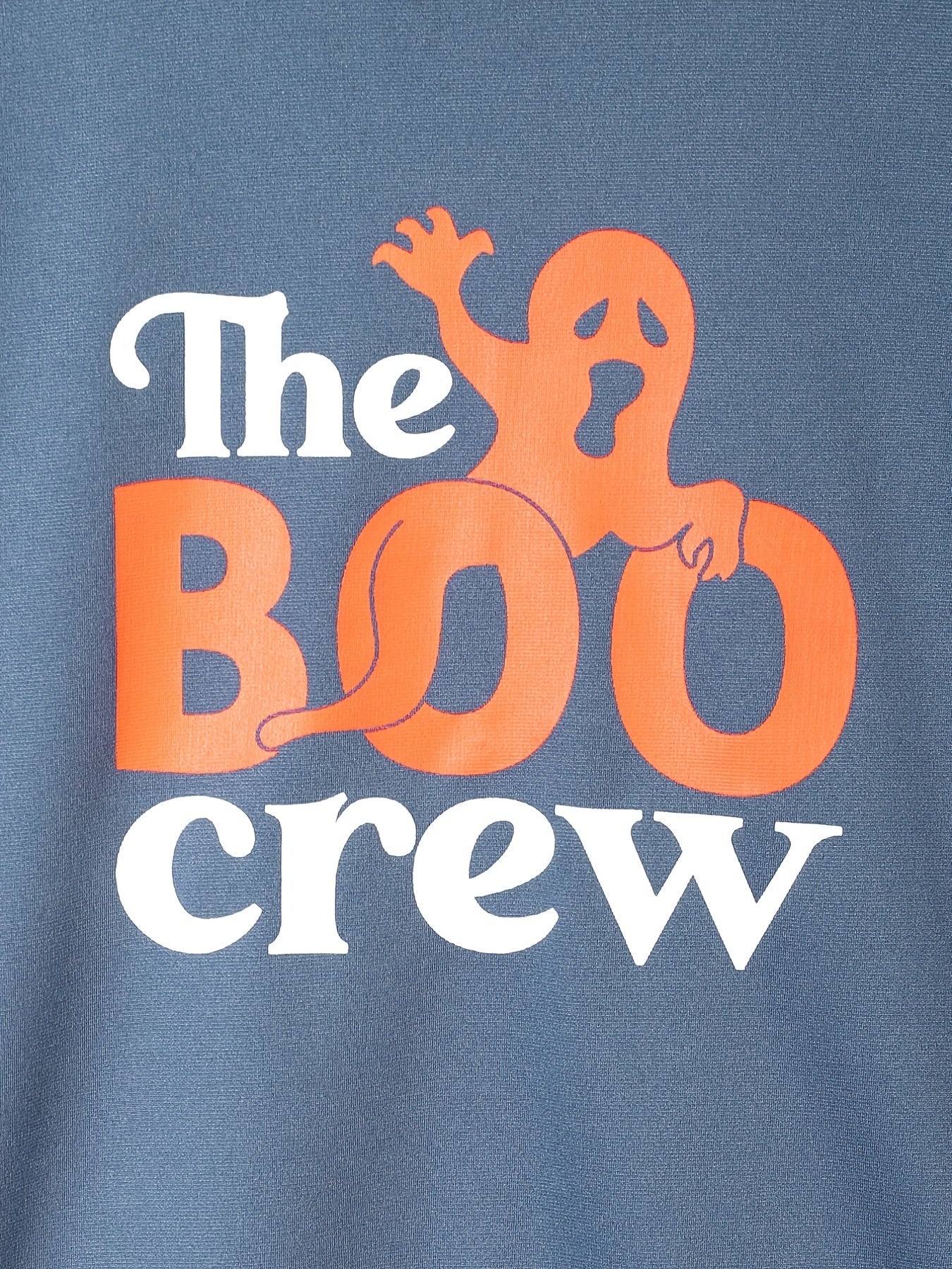BOO CREW Hoodie & Sweatpants Set Halloween Ghost Pattern Outfits For Kids