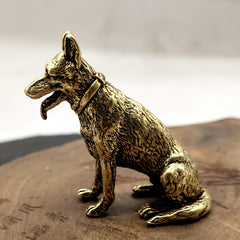 Brass Military Dog Wolf Husky Animal Model Metal Crafts