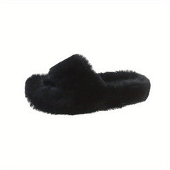 Cozy Fluffy Plush Indoor Slippers Soft Sole Warm Fuzzy Open Toe Shoes