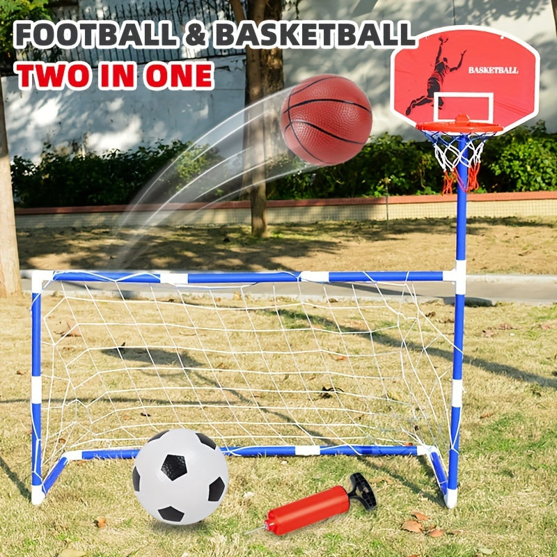 2 in 1 Football Goal & Basketball Frame Toy for Kids