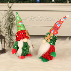 Sequin Gingerbread Doll Christmas Gnomes Plush Decor