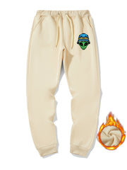 Men's Casual Alien Sherpa Fleece Drawstring Sweatpants