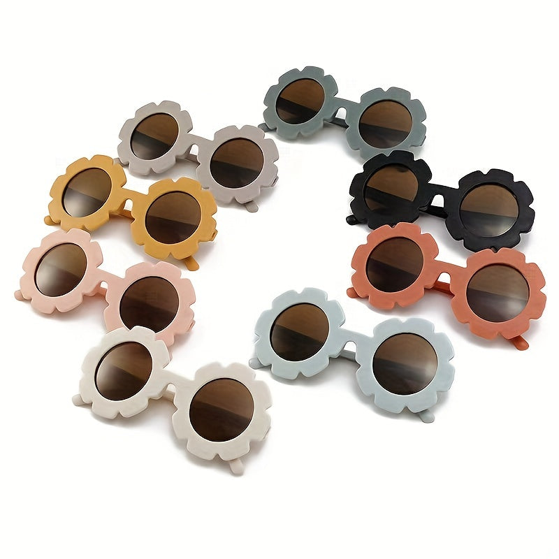 Sunflower Round Frame Sunglasses UV Protection for Kids