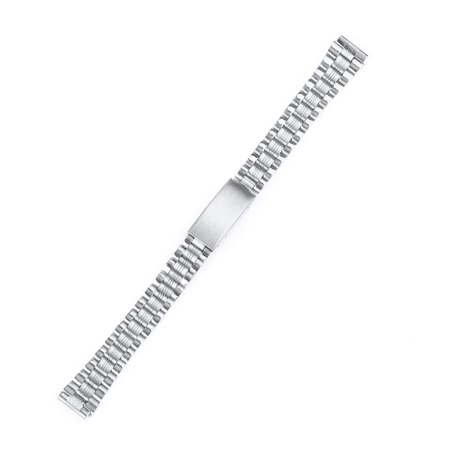 Stainless Steel Watch Band Metal Bracelet Folding Clasp Silver
