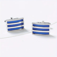 Rectangular Striped Paint French Cufflinks Suit Sleeve Nail