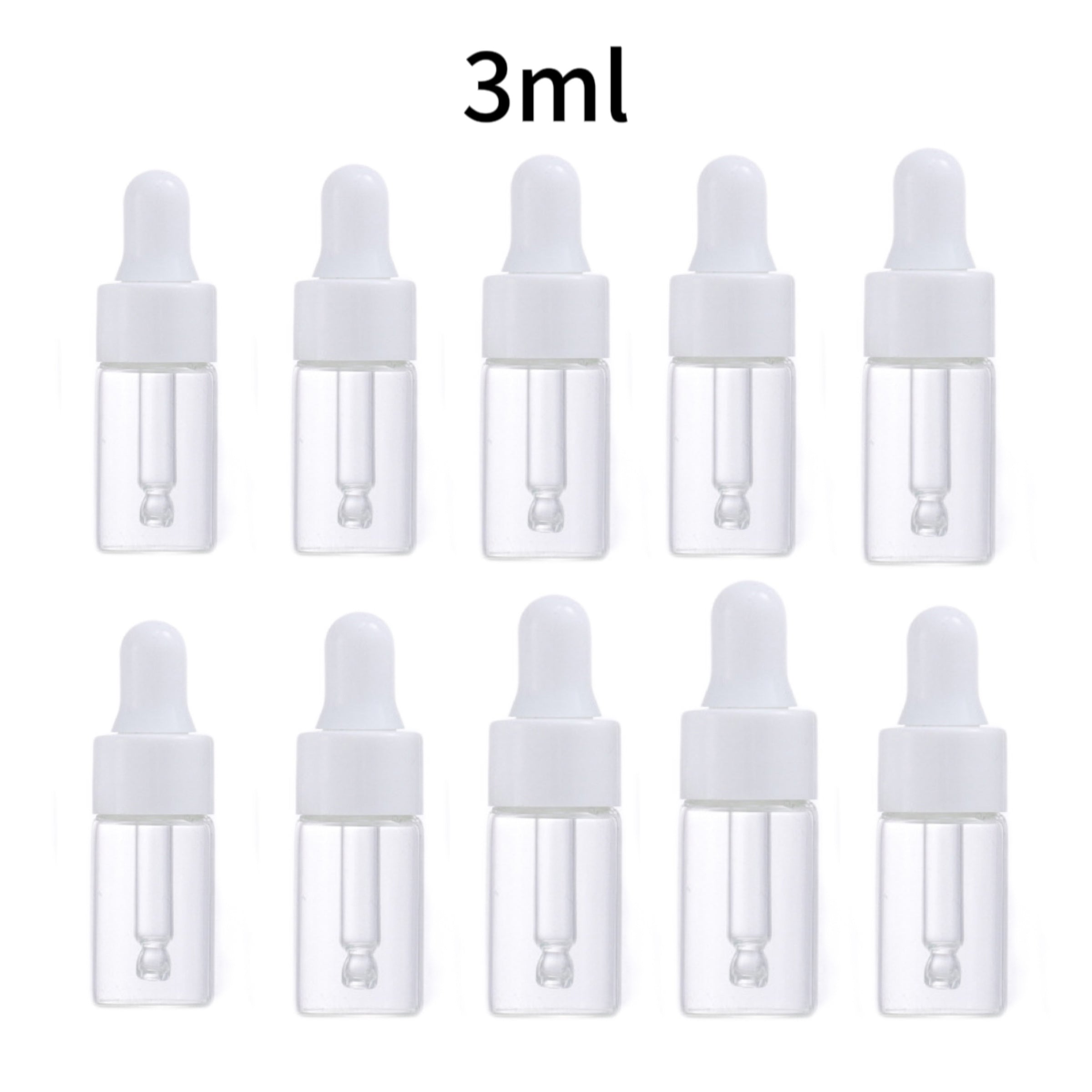 10pcs Clear Glass Dropper Vials for Essential Oils Perfume Travel