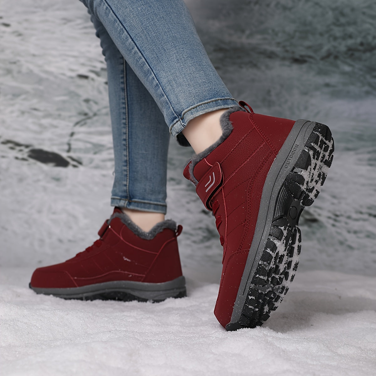 Women's Outdoor Snow Boots Thick Warm Short Ski Boots